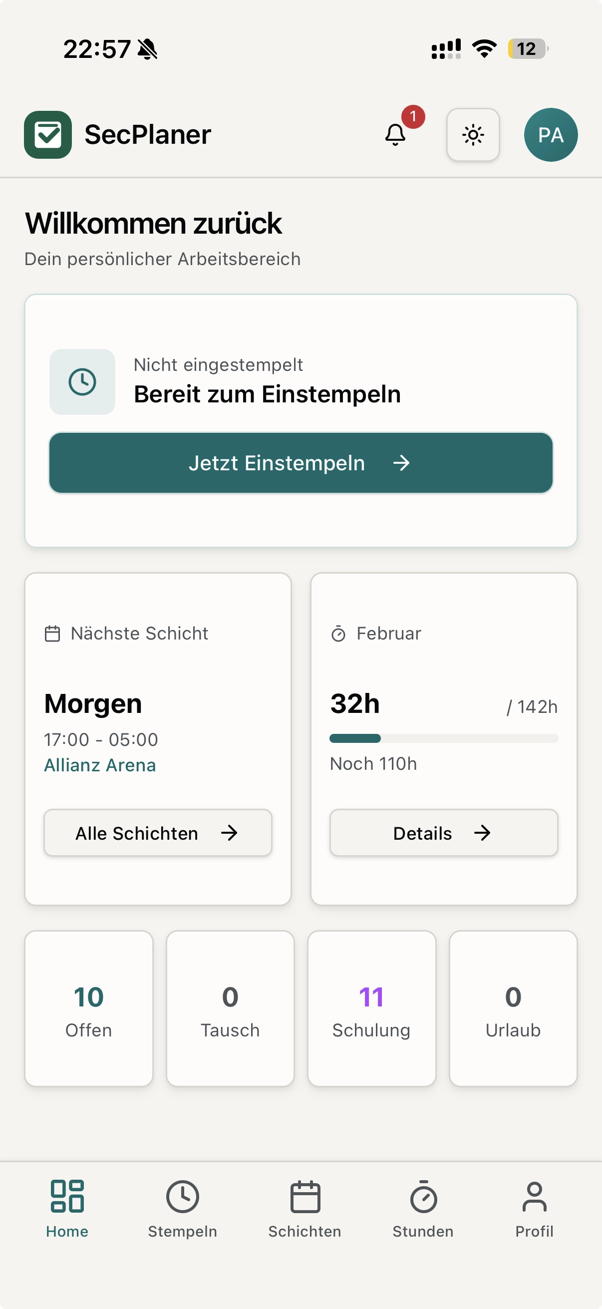 SecPlaner Mitarbeiter-App