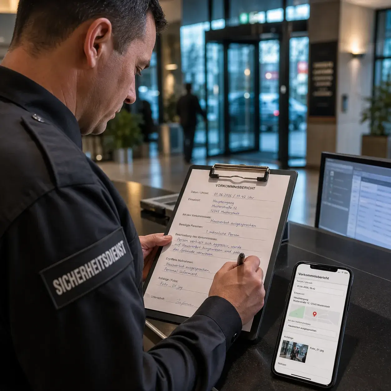 Vorkommnisbericht im Sicherheitsdienst schreiben: Struktur & Muster