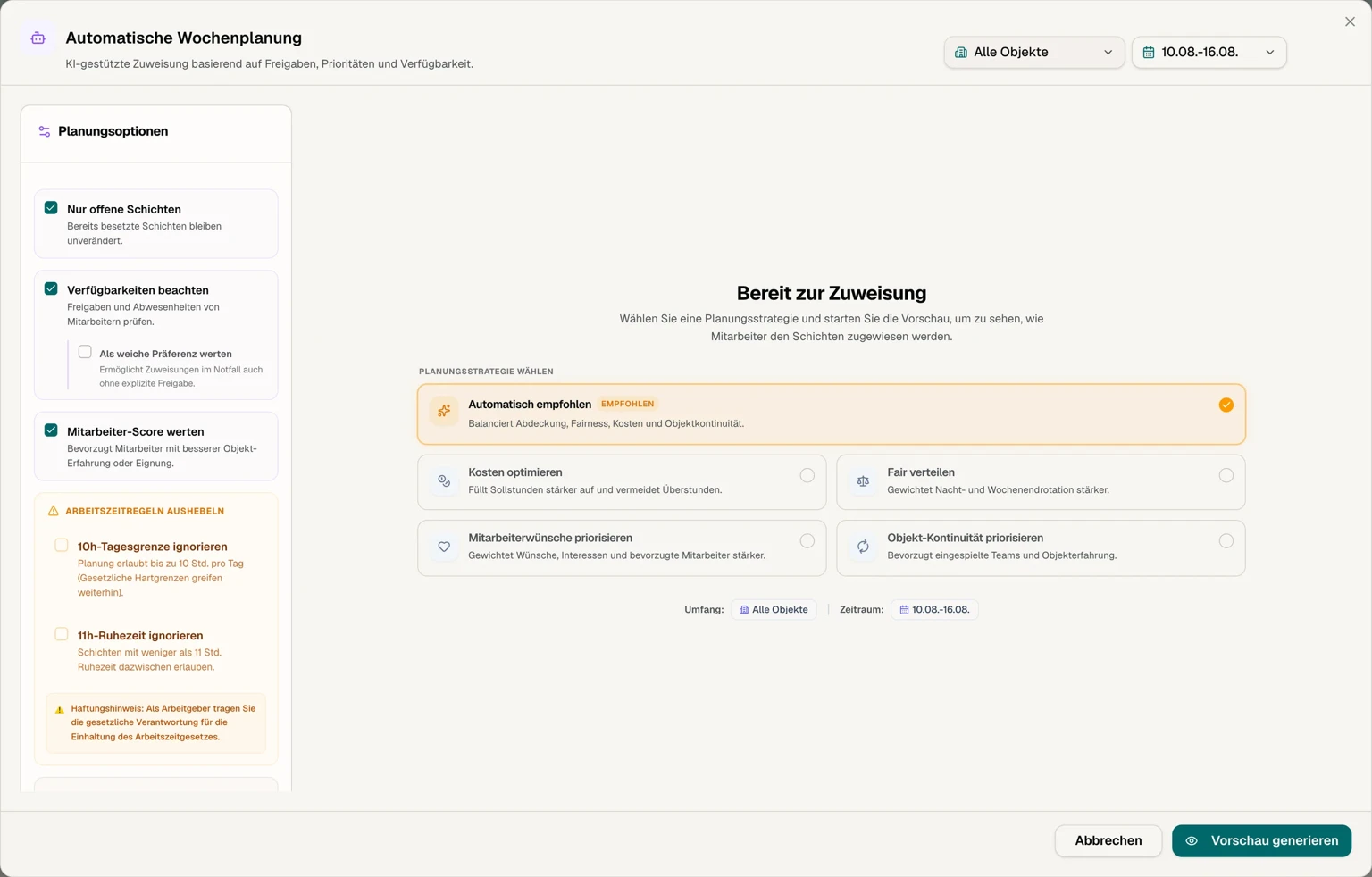 AutoPlanung mit Regeln und Planungsstrategien