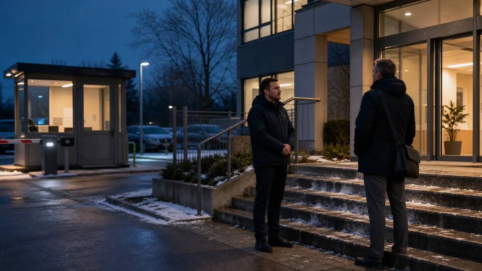 Glätte am Objekt: Was Sicherheitskräfte morgens tun