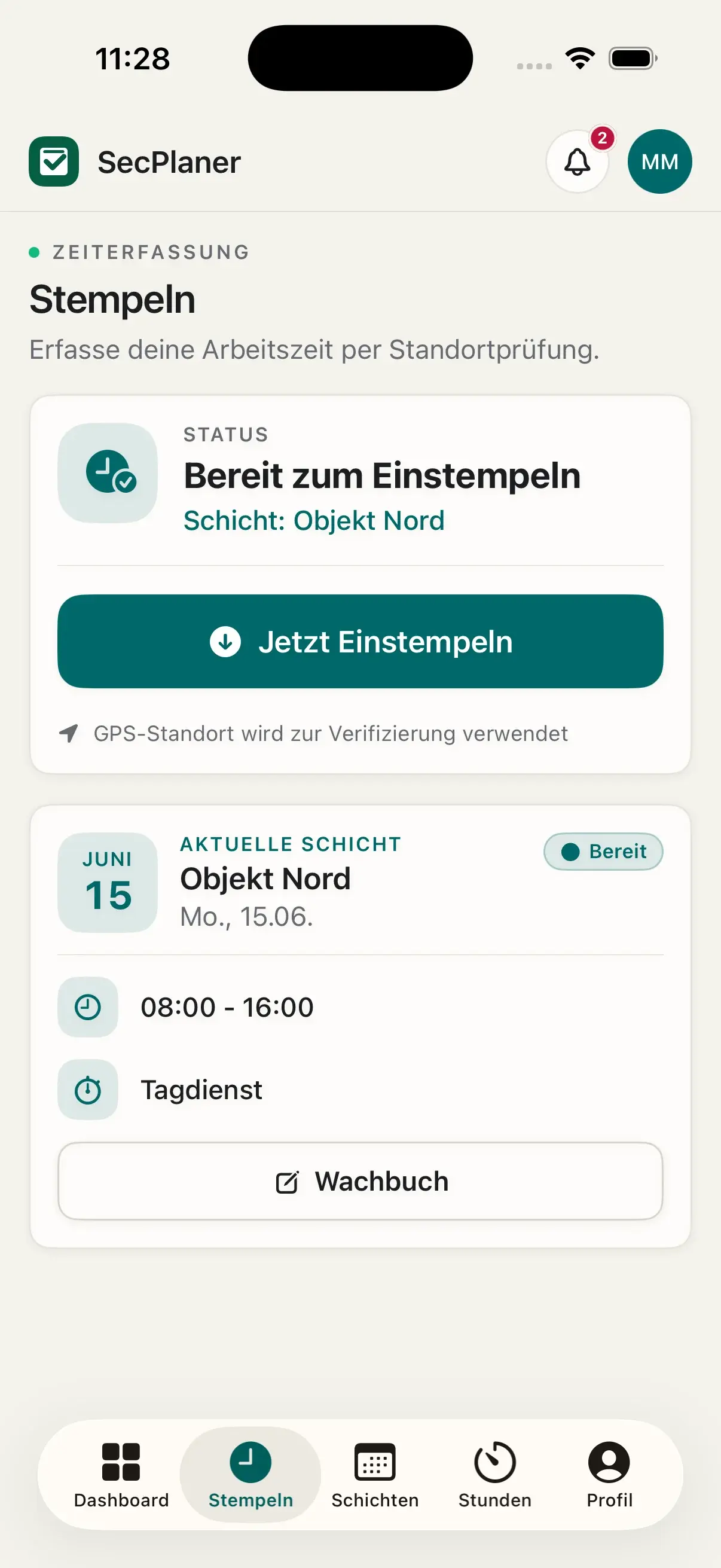 Mobile Zeiterfassung in der Mitarbeiter-App